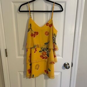 Show Me Your MuMu Yellow Fruit Print dress